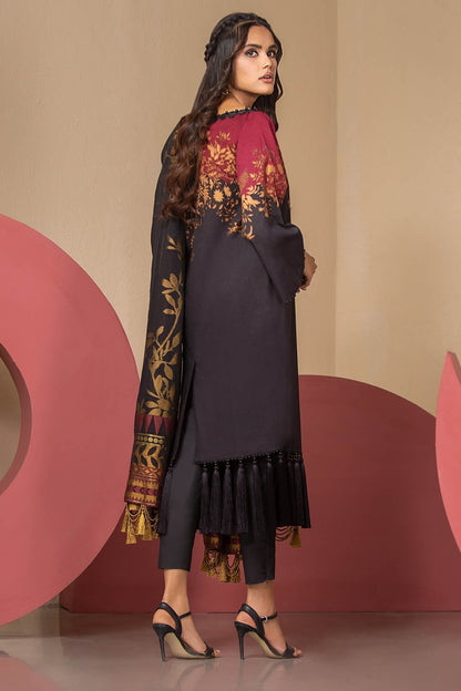Alkaram - 3 Piece Printed Suit With Jacquard Dupatta