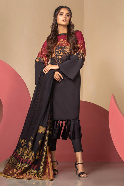 Alkaram - 3 Piece Printed Suit With Jacquard Dupatta