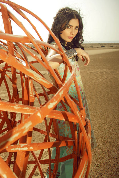Alkaram - 3 Piece Printed Suit With Jacquard Dupatta