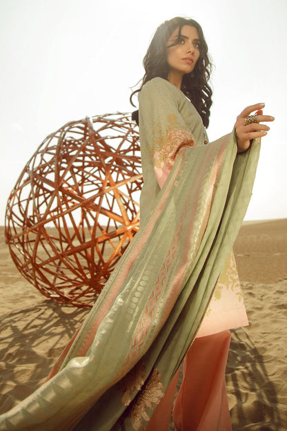 Alkaram - 3 Piece Printed Suit With Jacquard Dupatta