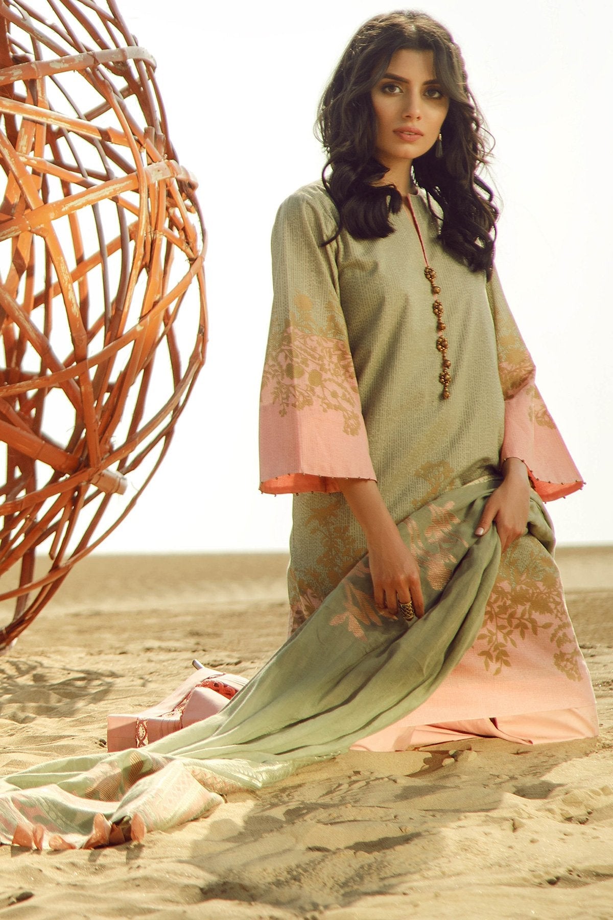 Alkaram - 3 Piece Printed Suit With Jacquard Dupatta