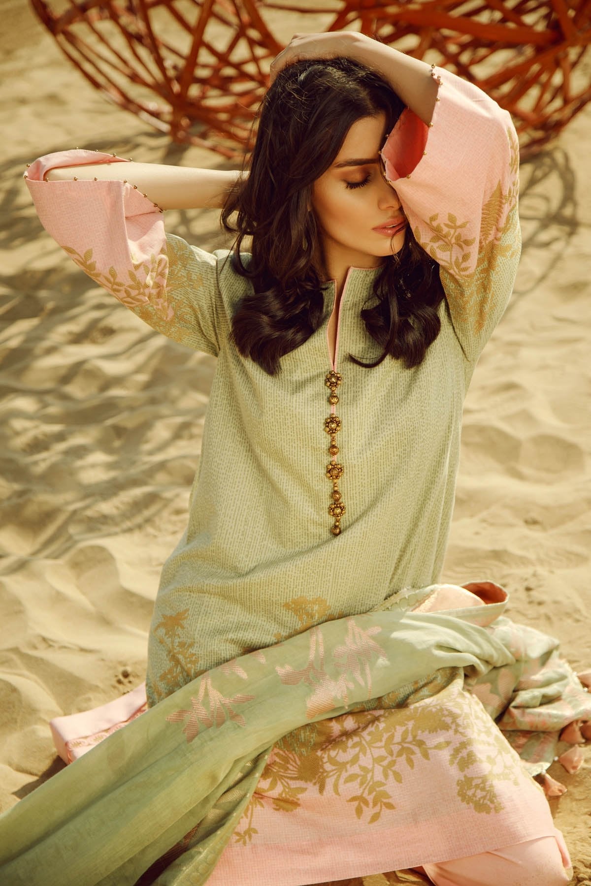 Alkaram - 3 Piece Printed Suit With Jacquard Dupatta