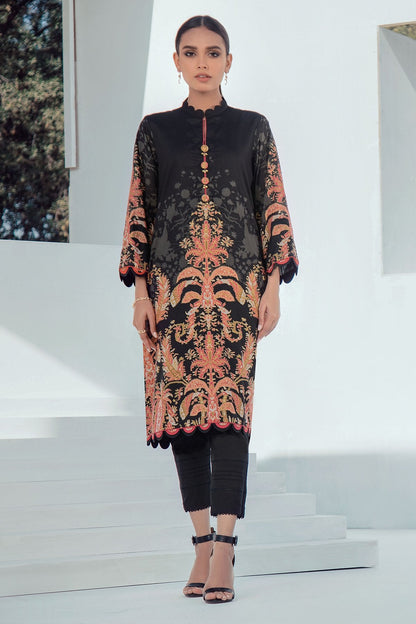 Alkaram - 2 Pc Printed Lawn Shirt With Dyed Cambric Trousers