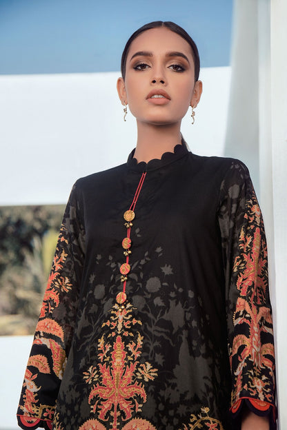 Alkaram - 2 Pc Printed Lawn Shirt With Dyed Cambric Trousers