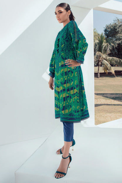 Alkaram - 2 Pc Digital Printed Lawn Suit With Dyed Cambric Trousers
