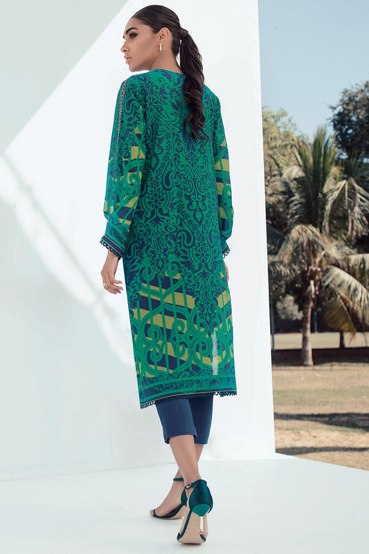 Alkaram - 2 Pc Digital Printed Lawn Suit With Dyed Cambric Trousers