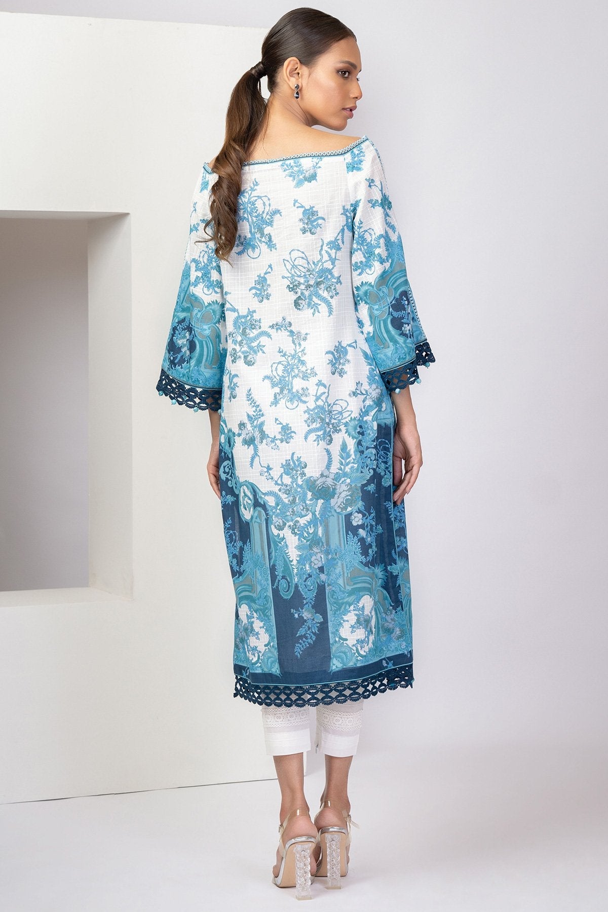 Alkaram - 2 Pc Printed Lawn Shirt With Printed Cambric Trousers