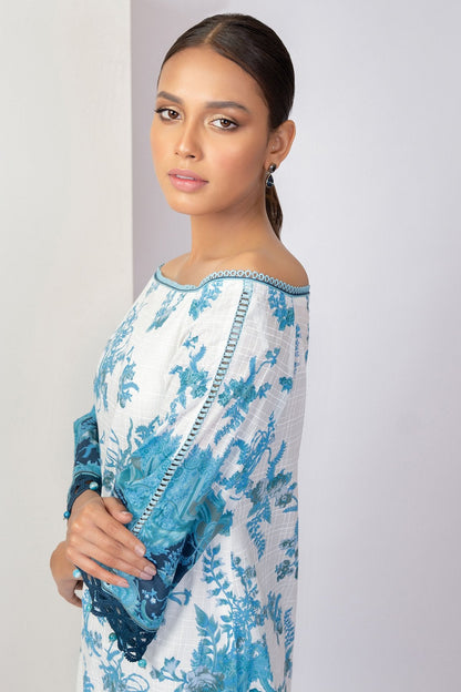 Alkaram - 2 Pc Printed Lawn Shirt With Printed Cambric Trousers