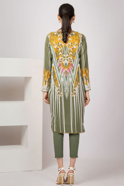 Alkaram - 2 Pc Printed Lawn Suit With Dyed Cambric Trousers