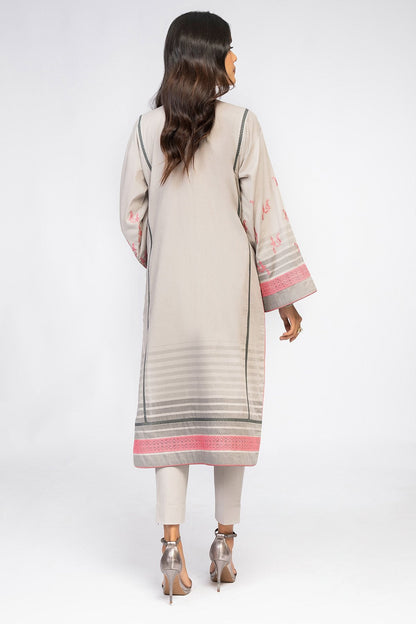 2 Pc Embroidered Yarn Dyed Suit With Cambric Trouser