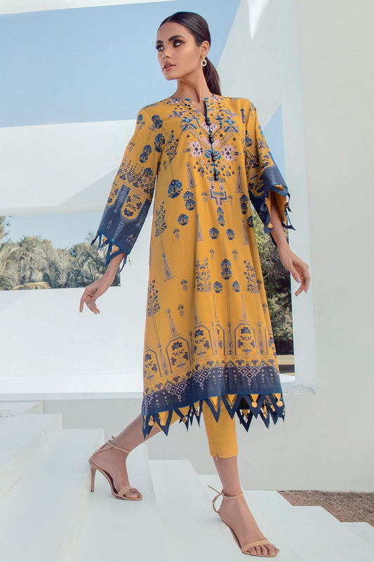 Alkaram - 2 Pc Digital Lawn Suit With Dyed Cambric Trousers