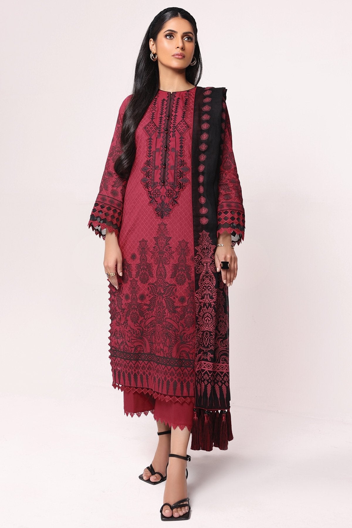Alkaram - 2 Pc Embroidered Lawn Suit With Doria Dupatta