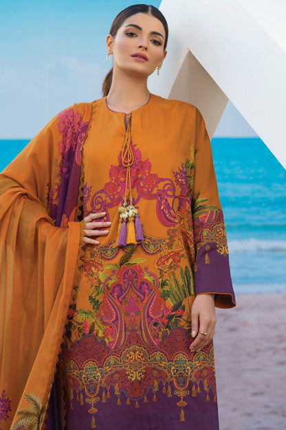 Alkaram - 3 Pc Digital Satin Suit With Digital Silk Dupatta