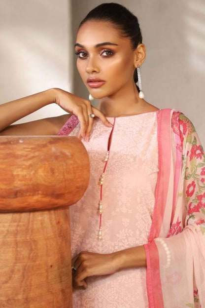 Alkaram - Three Piece Embroidered Suit With Chiffon Dupatta