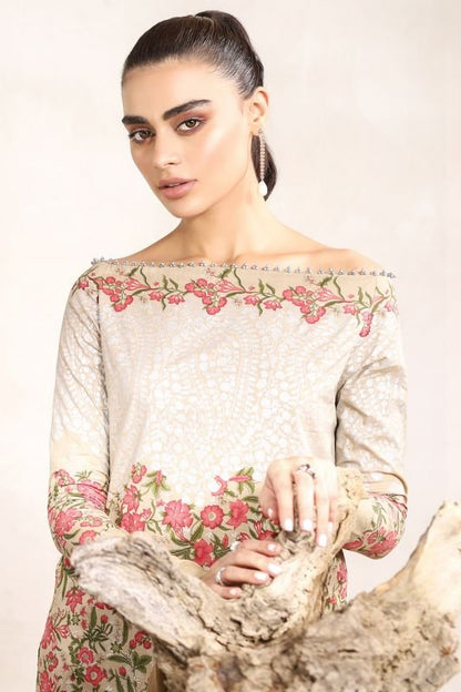 Alkaram - Three Piece Printed Suit With Chiffon Dupatta