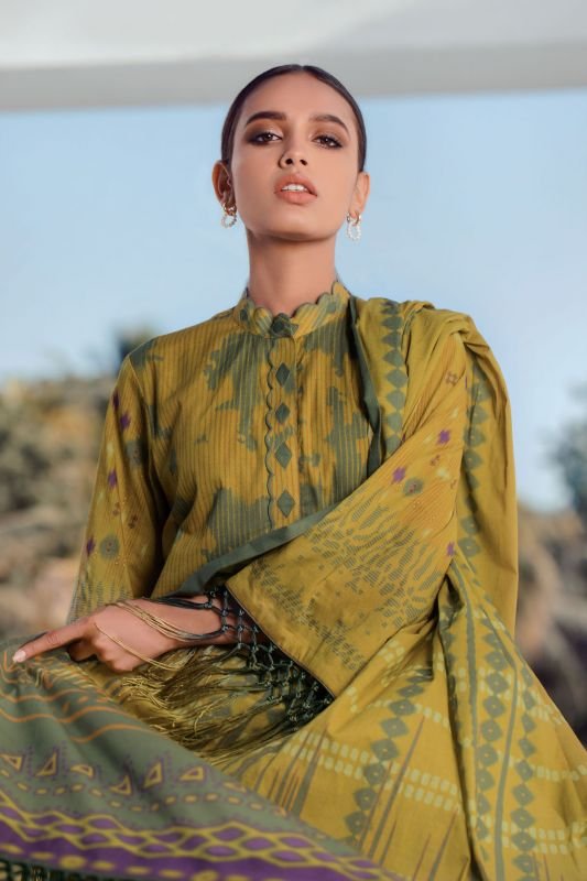 Alkaram - 3 Pc Digital Lawn Suit With Digital Lawn Dupatta