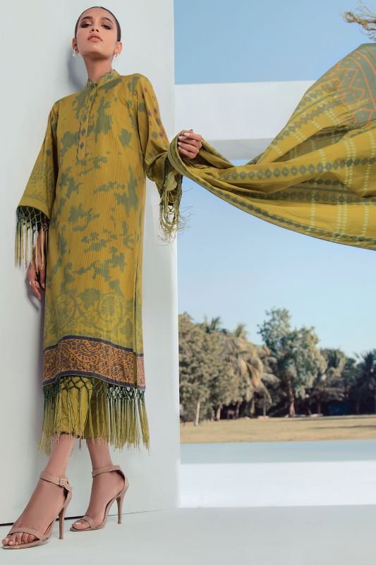 Alkaram - 3 Pc Digital Lawn Suit With Digital Lawn Dupatta