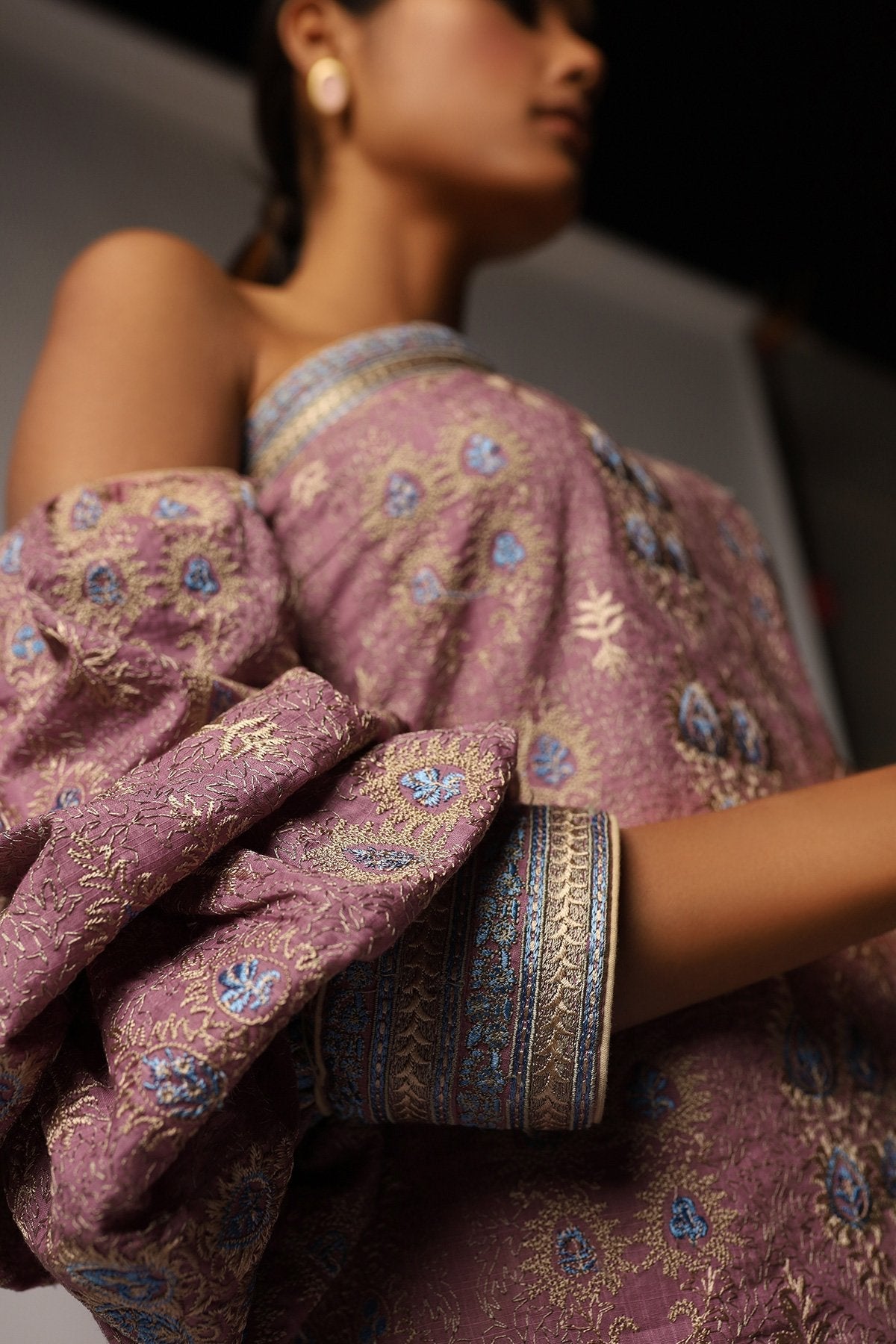 Embroidered Lawn Fabric (Sold by Per Meter)