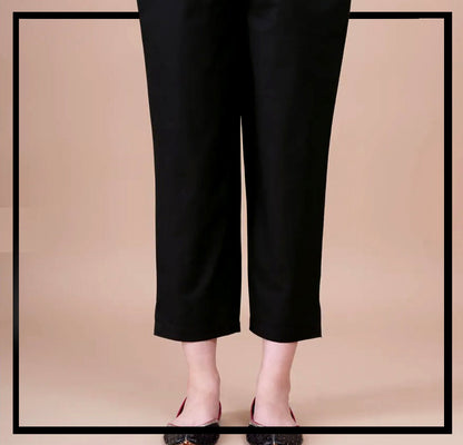 Bustangi - Black Unstitched Cambric Trouser