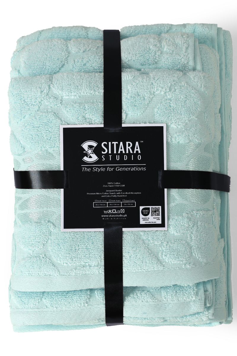 Jacquard Towel - Grey Blue