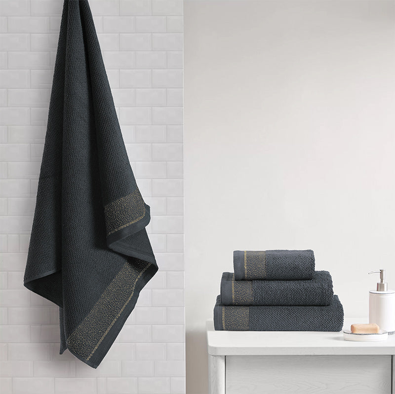 Waffle Pop Corn Towel Charcoal Grey