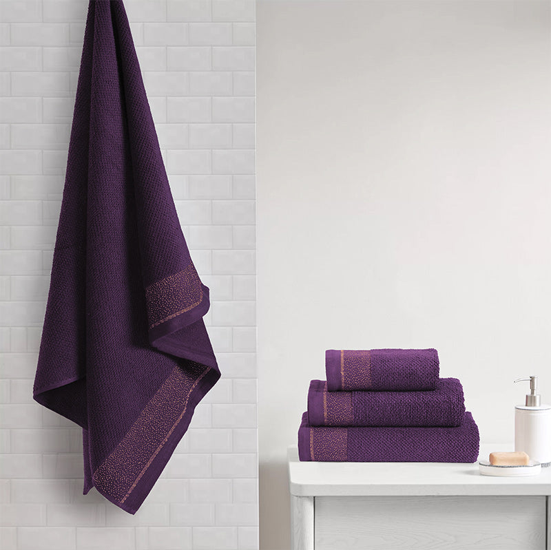 Waffle Pop Corn Towel Dark Purple