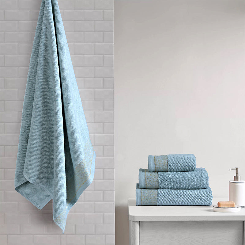 Waffle Pop Corn Towel Greylish Blue