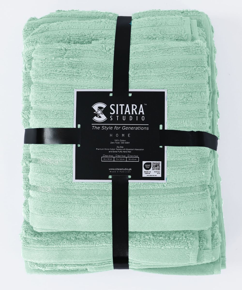 Zig Zag Towel - Mint