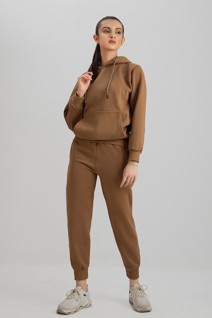 Decuir - Tracksuit camel Brown with warm hoodie and pants