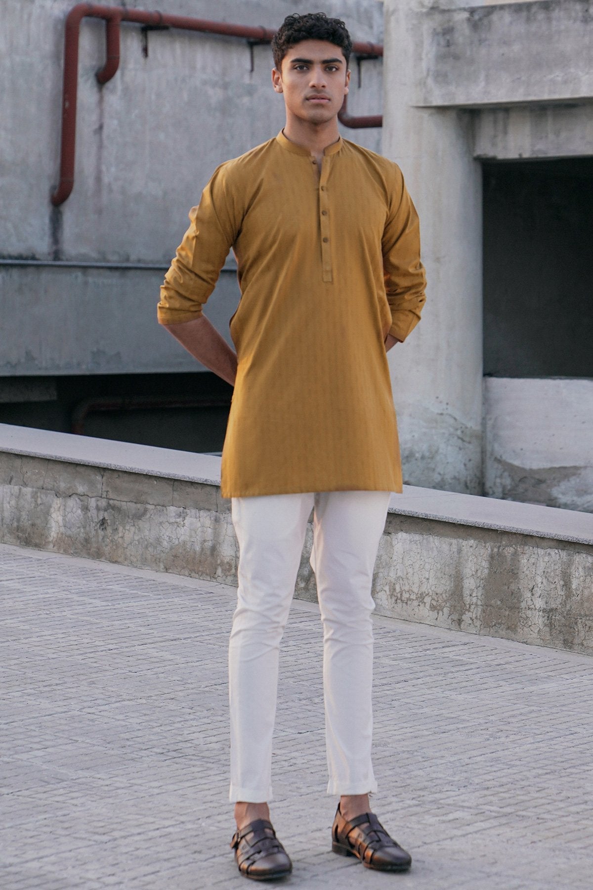 Dyed Jacquard Kurta
