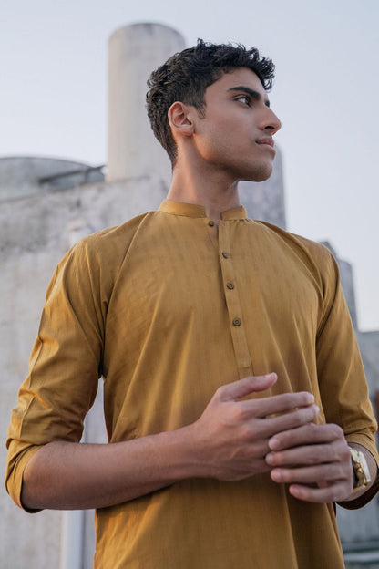 Dyed Jacquard Kurta