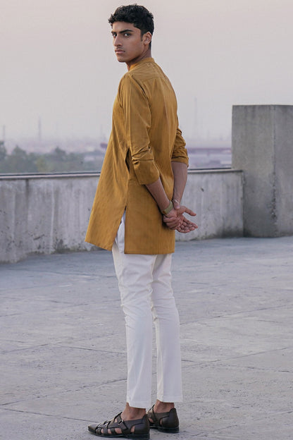 Dyed Jacquard Kurta