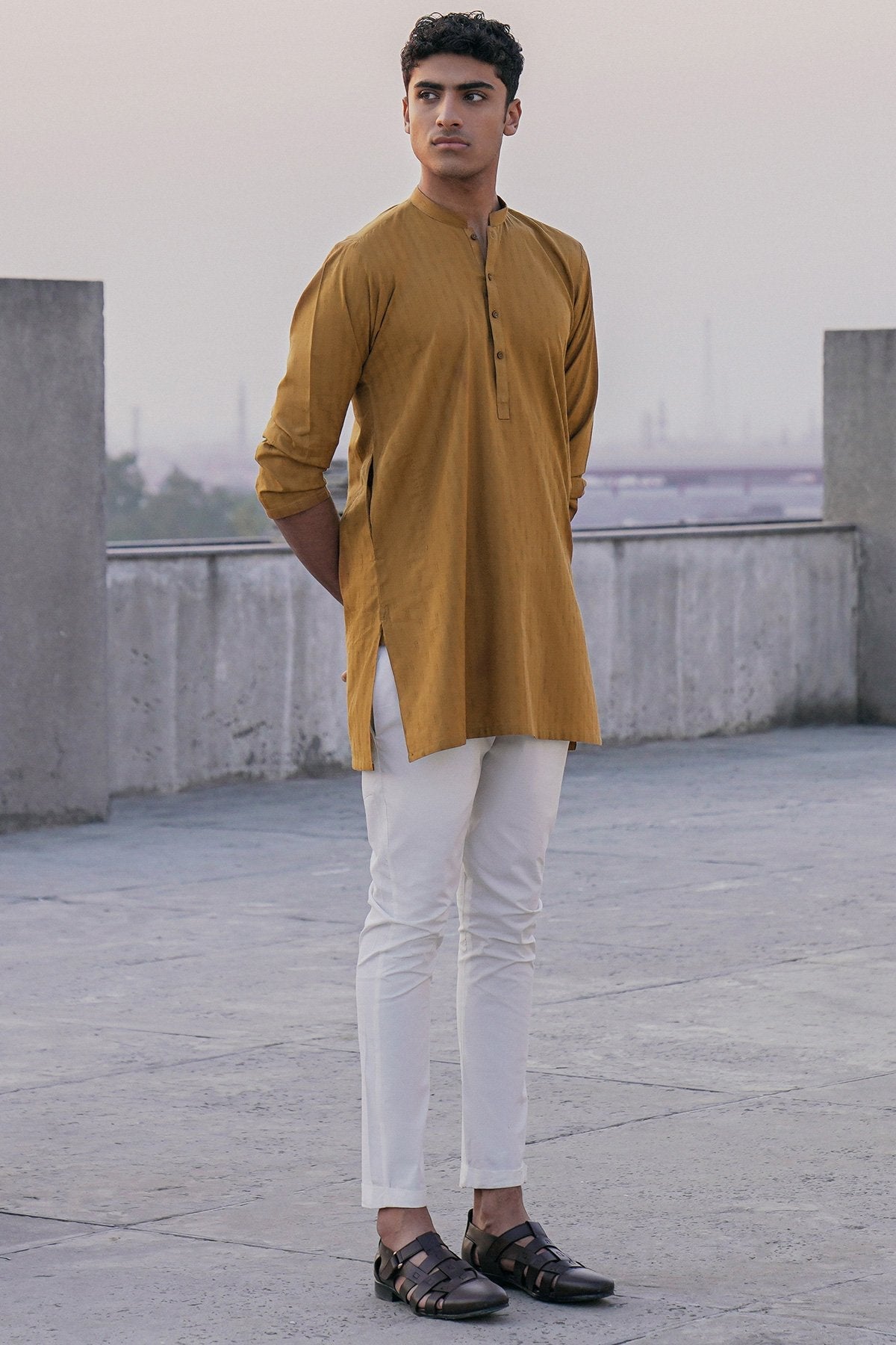 Dyed Jacquard Kurta