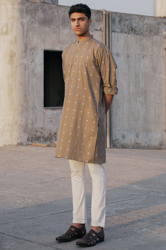 Dyed Jacquard Kurta