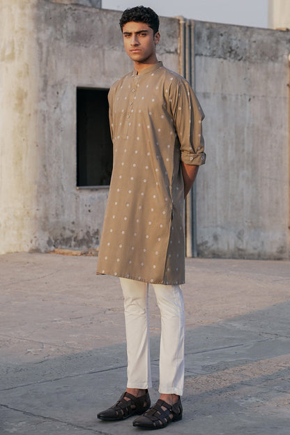 Dyed Jacquard Kurta