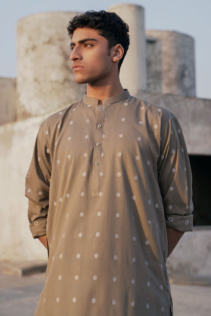 Dyed Jacquard Kurta