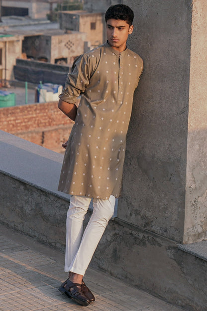 Dyed Jacquard Kurta
