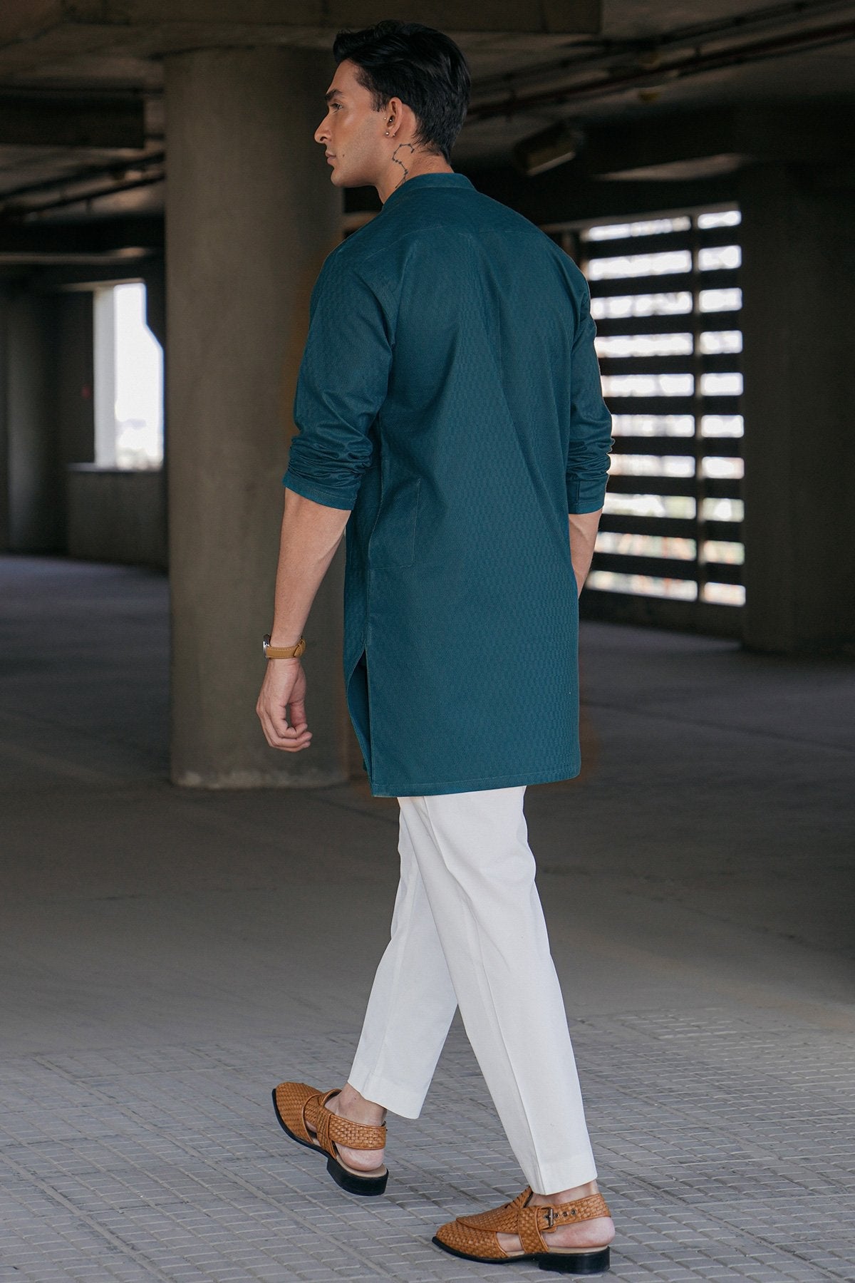 Dyed Jacquard Kurta