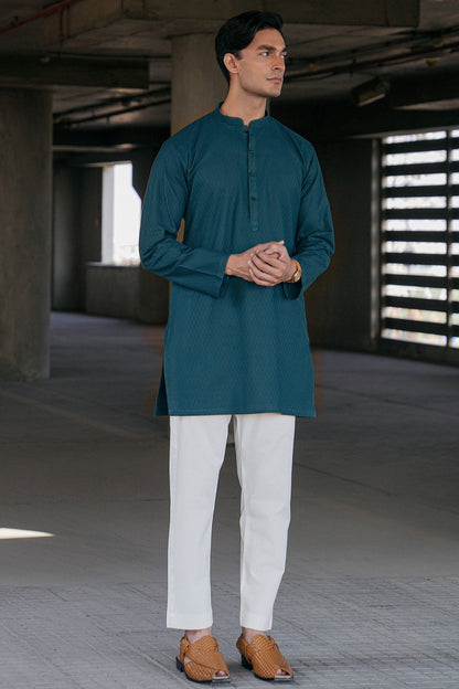 Dyed Jacquard Kurta