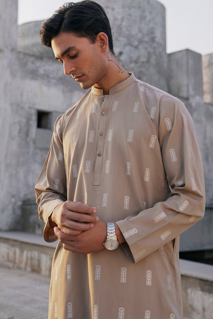 Dyed Jacquard Kurta