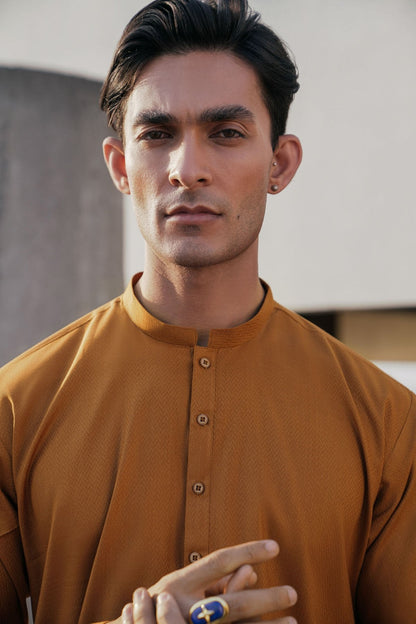 Dyed Jacquard Kurta
