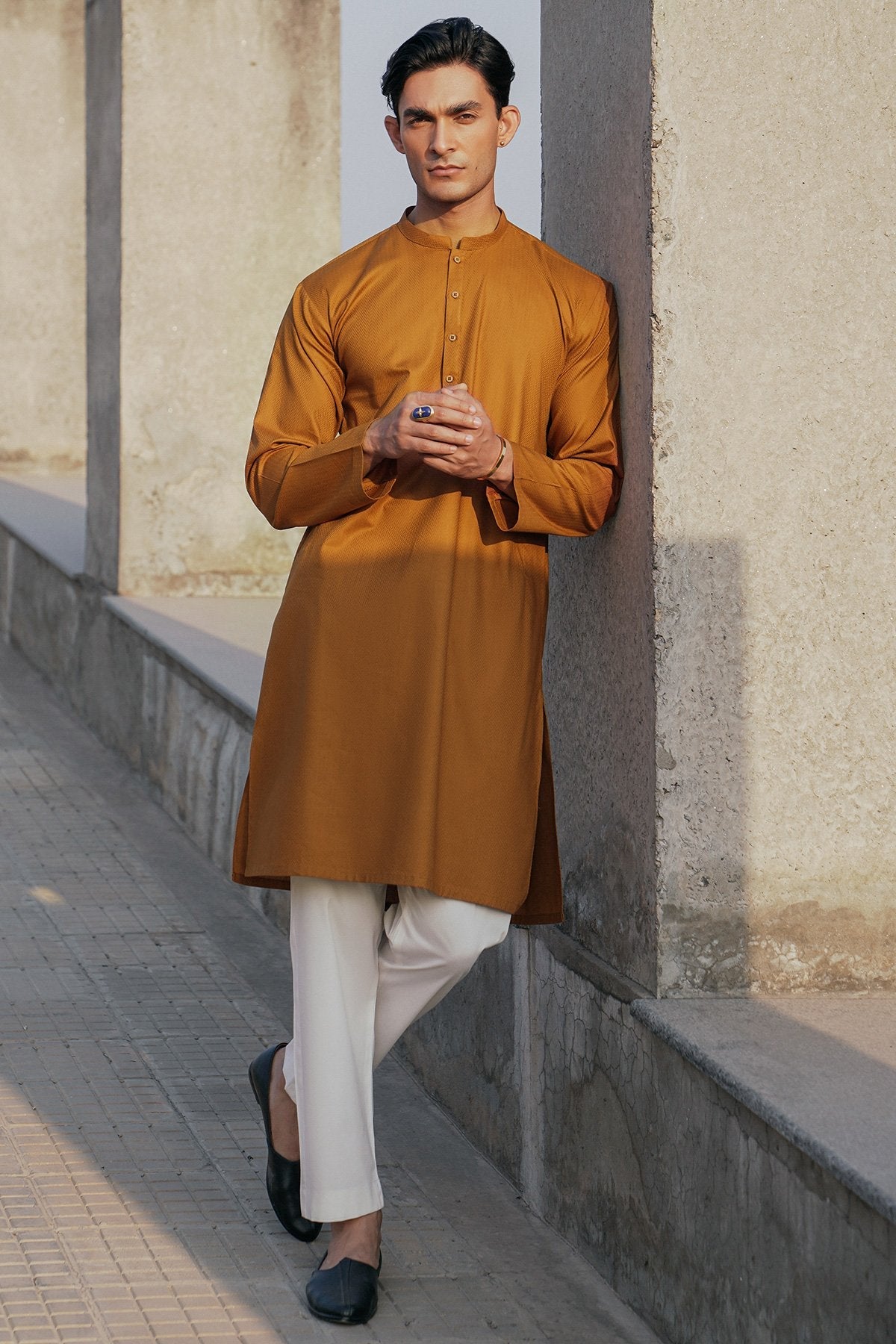 Dyed Jacquard Kurta