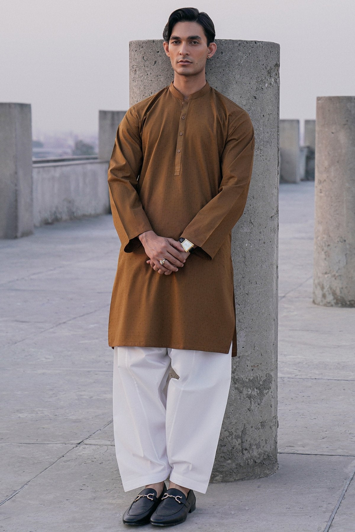 Dyed Jacquard Kurta