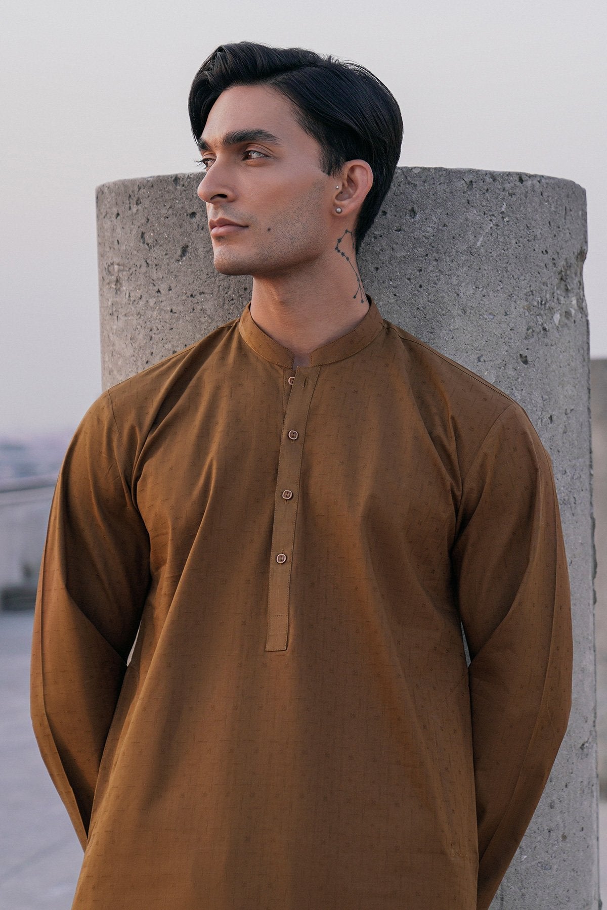 Dyed Jacquard Kurta