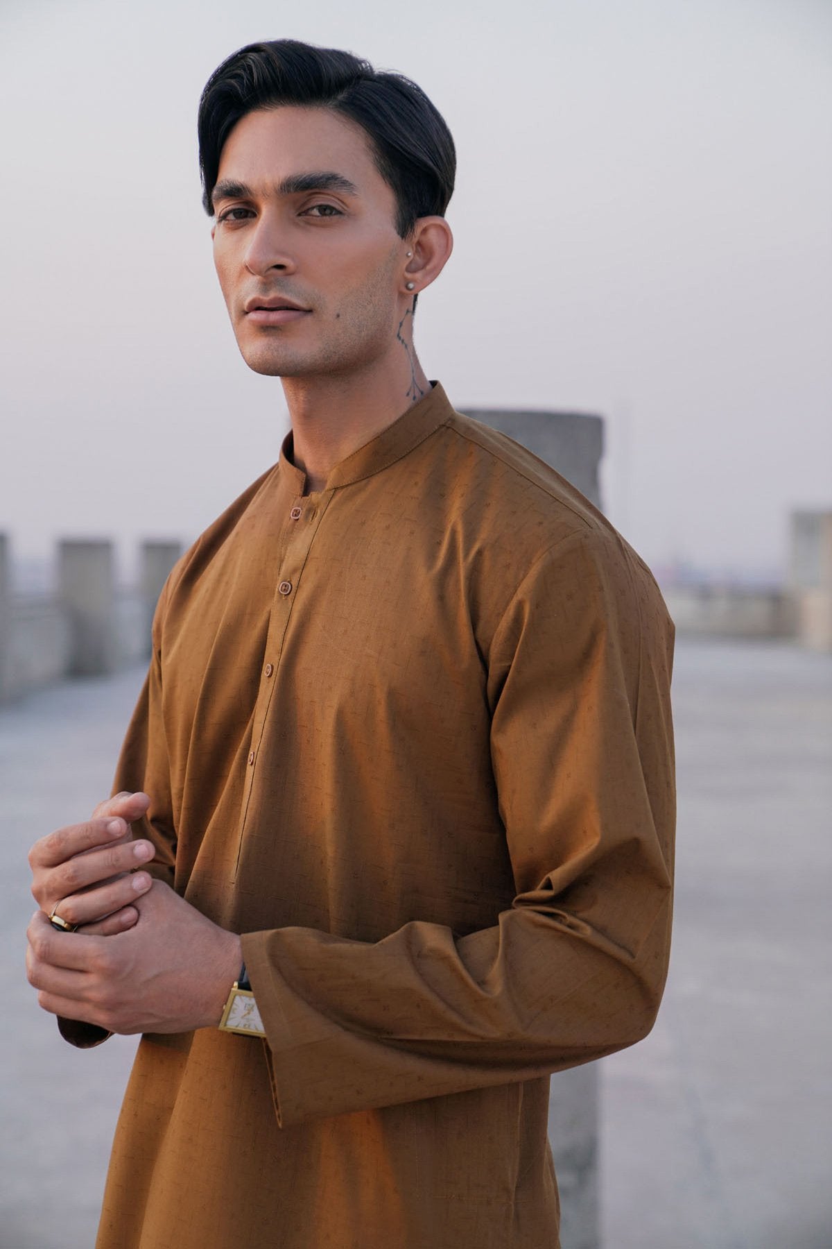 Dyed Jacquard Kurta