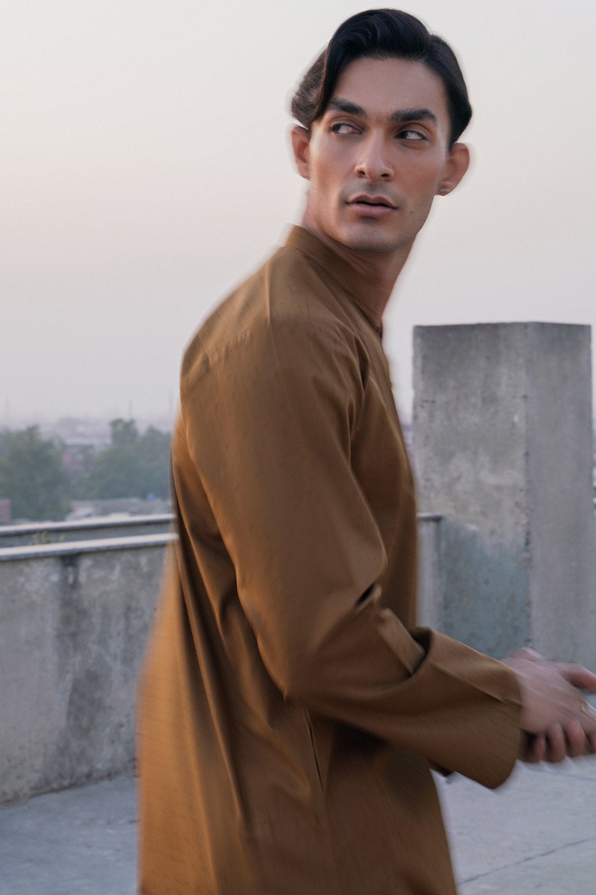 Dyed Jacquard Kurta