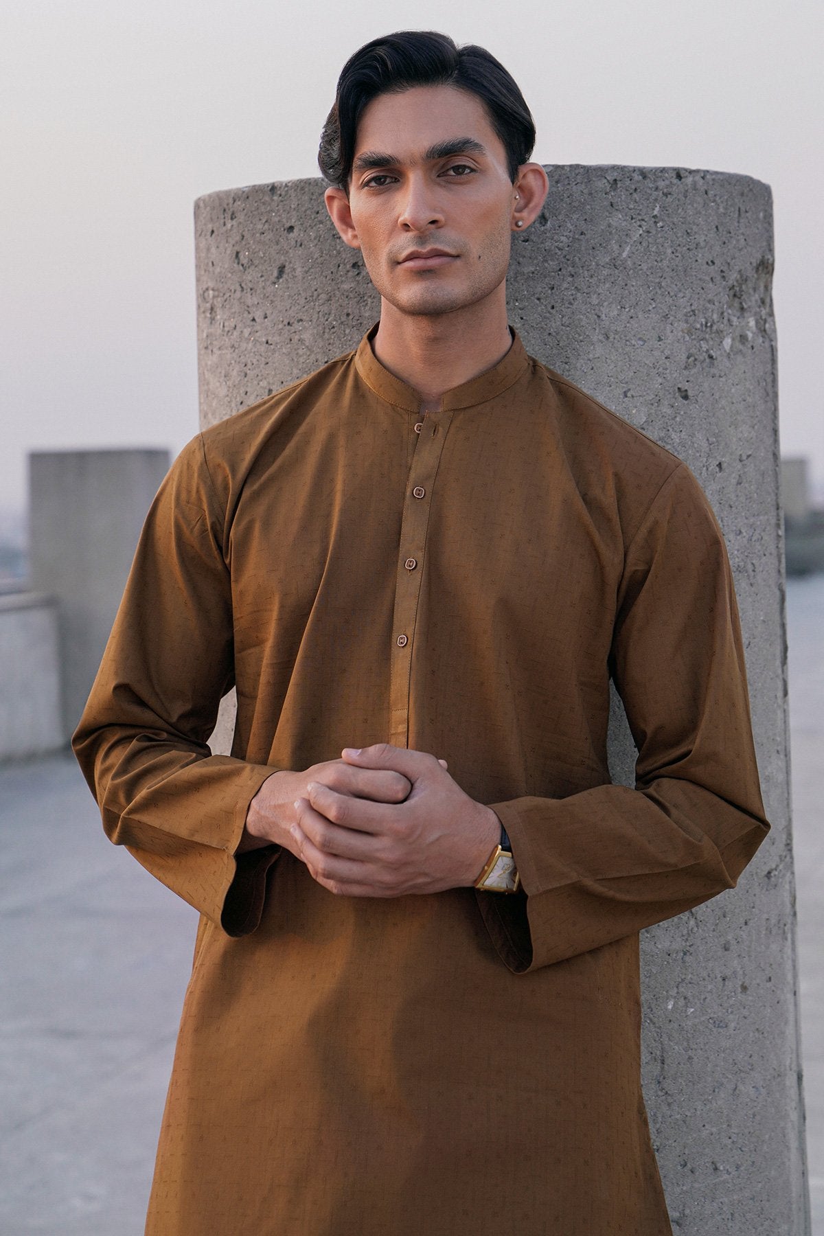 Dyed Jacquard Kurta