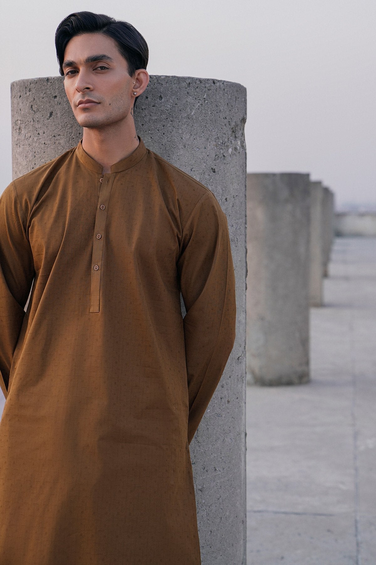 Dyed Jacquard Kurta