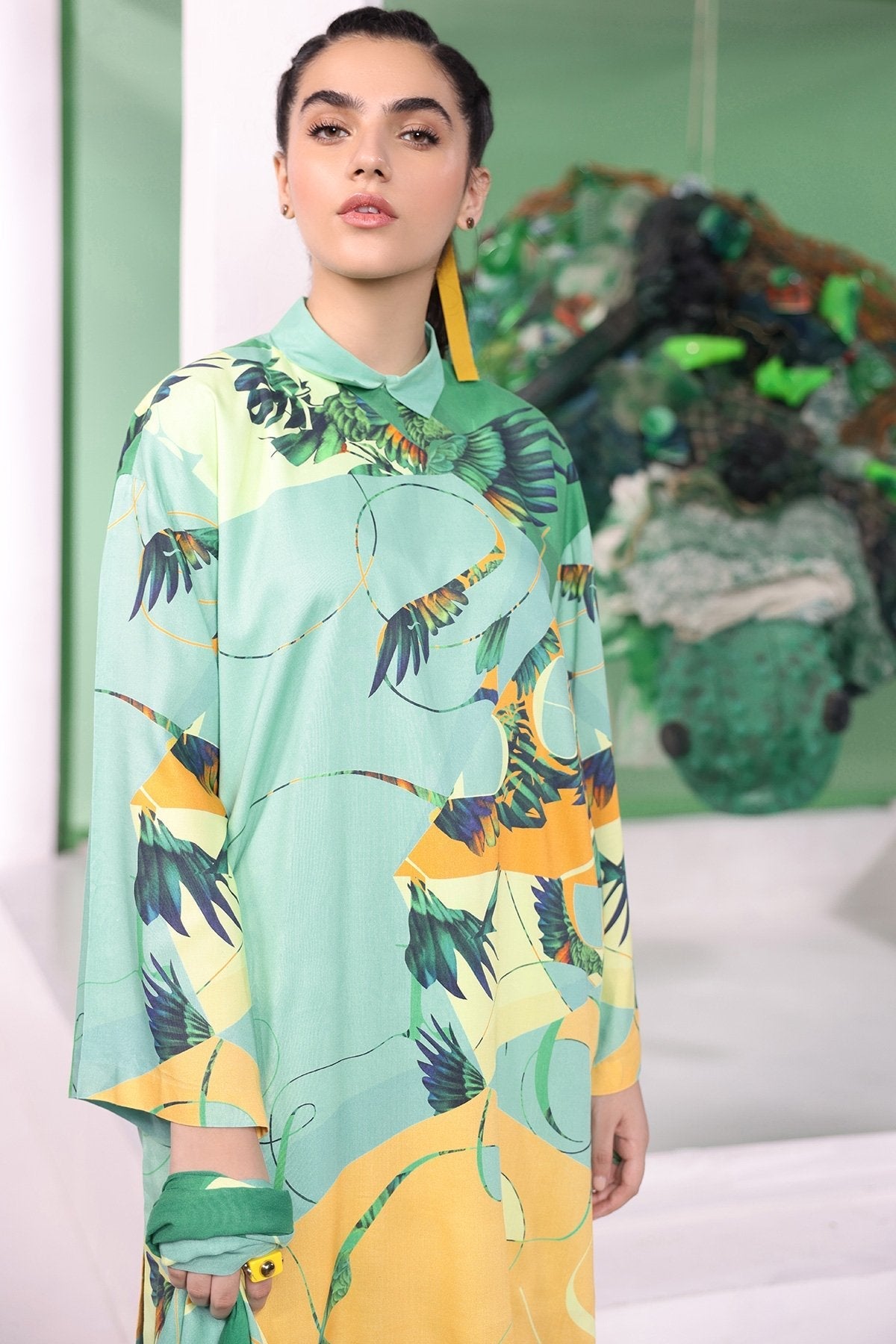 Alkaram - 2 Pc Digital Viscose Suit With Digital Viscose Stole