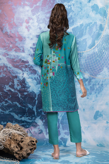 2 Pc Printed Twill Linen Outfit